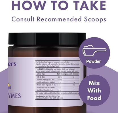 Bark & Whiskers Digestive Enzymes Kibble Diet, for Dogs & Cats, 4.23 oz. (120 g), 150 Scoops, Promotes Carb & Starch Breakdown, Veterinarian Formulated, Non-GMO, Dr. Mercola DrMercola