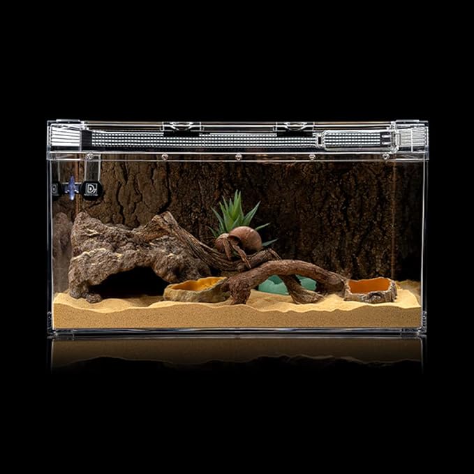 Reptile Simulation Rock Cave Hideouts Terrarium Habitat Décor Bearded Dragon Hideout for Turtles Lizards Snakes Crab (Medium) LUCOSIU
