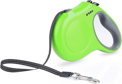 Fida Retractable Dog Leash, 16ft Heavy Duty Pet Walking Leash for Small Dog or Cat up to 26 lbs, Tangle Free. One-Hand Brake (Small, Green) Fida