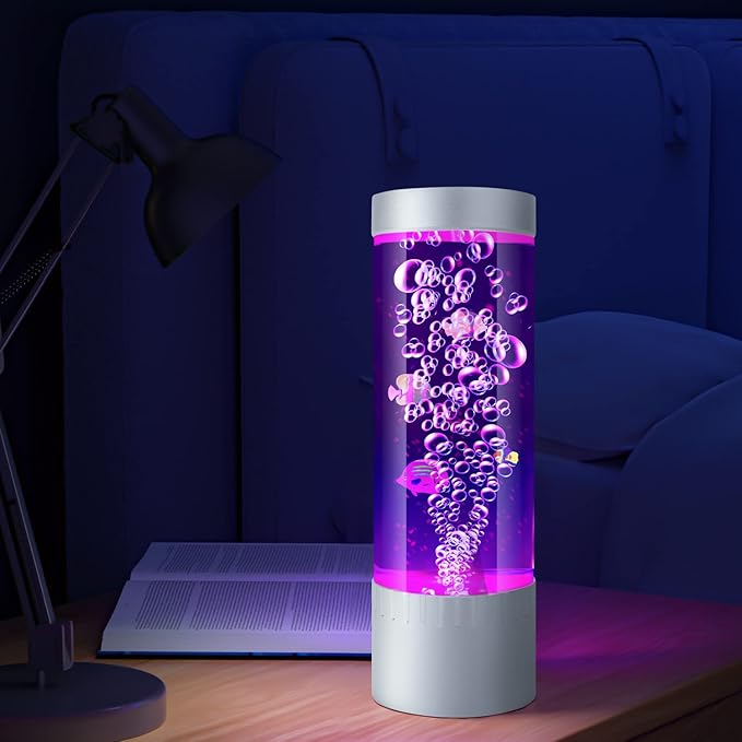 Bubble Fish Lamp, Sensory Bubble Tube Lamp, Artificial Fish Tank with Moving Fish, to Light Up Your Life Like a Lamp, Fish Tank Light and Aquarium Lamp, Excellent Gift for Kids & Adults SHTALHST