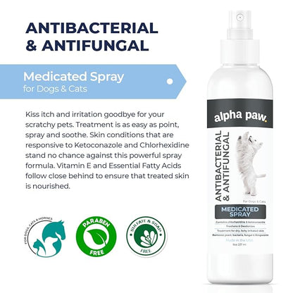 Smiling Paws Pets Advanced Chlorhexidine & Ketoconazole Spray for Cats & Dogs Spray 8oz SmilingPawsPets