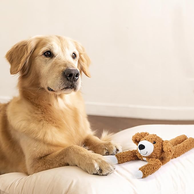 DODODOLA Dog Toys Plush Partial Stuffing Puppy Chew Toys for Teething Soft Squeaky Dog Toy to Keep Them Busy for Small Medium Big Large Dogs Pet - PAWPICO