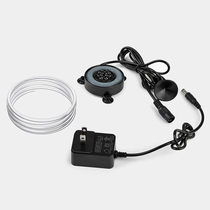 NICREW Multi-Colored LED Aquarium Bubbling Stone Disk, Round Fish Tank Bubbler with Auto Color Changing LEDs NICREW