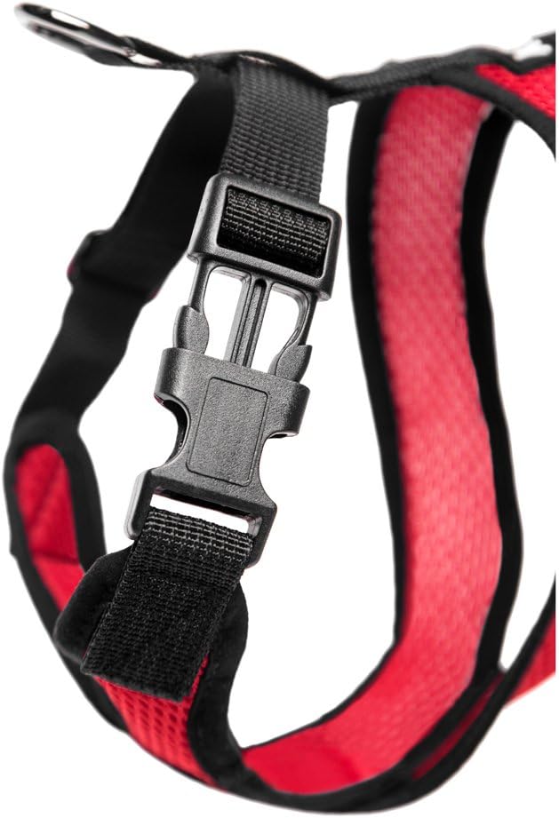 Gooby Comfort X Head in Harness - Red, Small - No Pull Small Dog Harness, Patented Choke-Free X Frame - Perfect on The Go Dog Harness for Medium Dogs No Pull or Small Dogs for Indoor and Outdoor Use Gooby