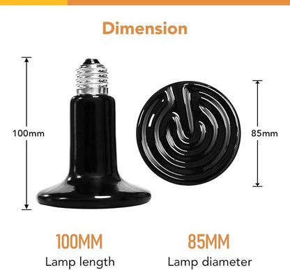 Simple Deluxe 150W Reptile Heat Bulb and 40-108 Degrees Fahrenheit Digital Thermostat Controller Included, for Amphibian Pet & Incubating Chicken, Black SimpleDeluxe
