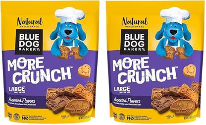 Blue Dog Bakery Natural Dog Treats, More Crunch Large, Assorted Flavors, 11.2 oz, 2lb Bag (Pack of 2) - PAWPICO