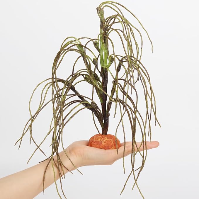 Reptile Terrarium Decor Plants, Bearded Dragon Tank Accessories fit Crested Gecko Leopard Lizard Chameleon Ball Python Snake Frog - Fake Forage Grass Plants WOLEDOE
