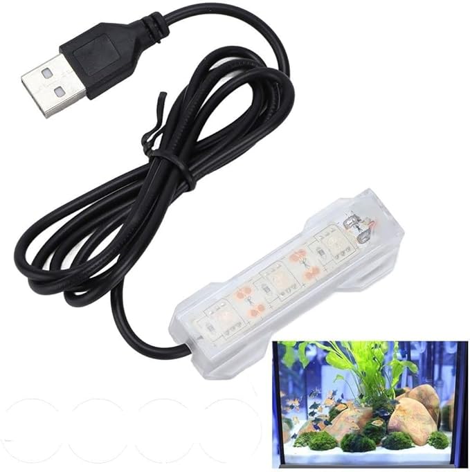 Small Aquarium Led Light, Multicolor Led Fish Tank Light for Freshwater Plants Aquarium Fish and Aquatic Pets Accessories (Blue Light) PAWPICO