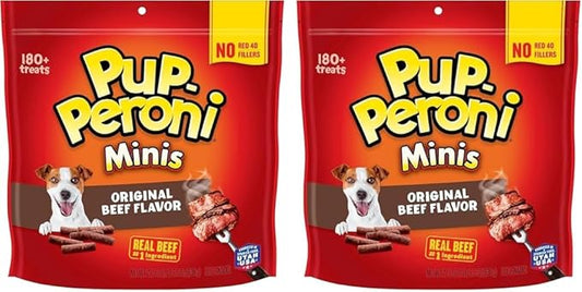 Pup-Peroni Mini Dog Treats, Original Beef Flavor, 22.5 Ounce, Made with Real Beef (Pack of 2) - PAWPICO