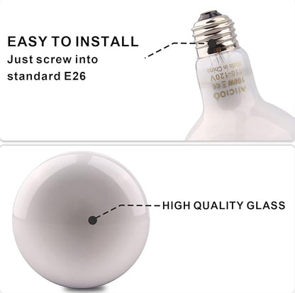 Aiicioo Reptile Basking Light Bulb - 100W Reptile Heat Lamp Basking Bulb for Bearded Dragon Turtle Hermit Crab Gecko Lizard Daylight AIICIOO