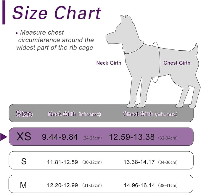 Dog Harness for Small Dogs, Small Dog Harness and Leash Set, Honeycomb Grid, Reflective Lightweight Harness & Anti-Twist Pet Lead,Dog Harness(Multi Color, Size: XS-S-M) (XS, Purple) PAWPICO