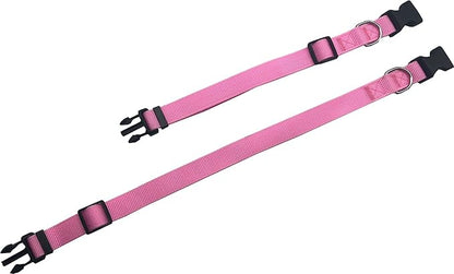 Adjustable Nylon Dog Collar, pet Collar 1 Inch 3/4 Inch 5/8 Inch Wide, for Large Medium Small Dogs (L(1" x 16-23"), Pink) TAIDA