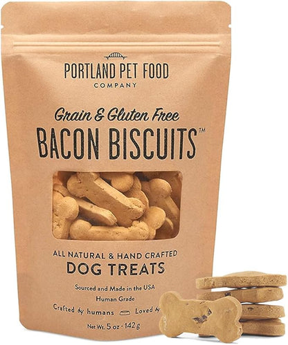 Portland Pet Food Company Bacon Healthy Dog Treats - Grain-Free, Human-Grade, Bacon Dog Treats - All Natural Dog Training Treats & Biscuits Made in the USA Only 1-Pack (5 oz) - PAWPICO