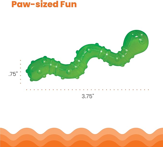 Catstages Orkakat Wiggle Worm Dental Catnip Cat Chew Toy, Assorted Color - PAWPICO
