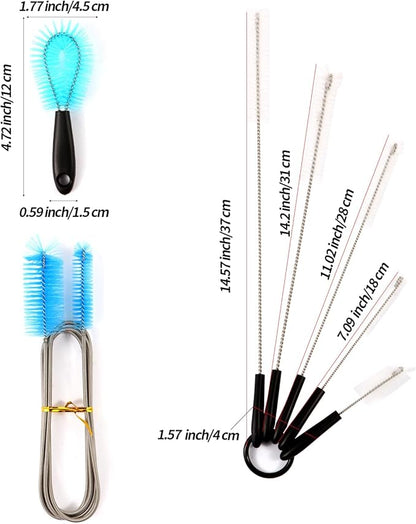 11 in 1 Fish Tank Aquarium Cleaning Brush Kit,Aquarium brushSutiable for Acrylic Fish Tank, and Plastic Fish Tank,Glass Fish Tank,Non Rusting,Fish Tank Cleaning Tools Suseg