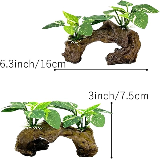 Smoothedo-Pets Fish Tank Decorations Aquarium Decor Ornaments Betta Silk Leaf pad Hammock Artifical Driftwood Cave Goldfish Bowl Accessories (Type-D) EnvironmentFriendlyArtificialPlasticPlantAquariumDecoration