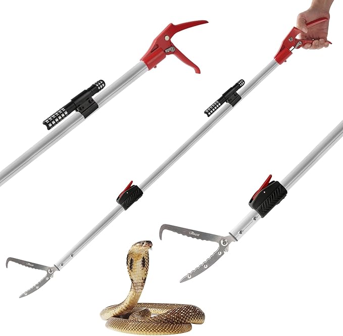 86 inch Snake Catcher Tongs Grabber Traps Stick Hook Bite Kits Tool with Telescopic Pole Professional+Heated+Jacket