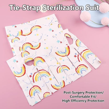 Breathable Cat Recovery Suit, Post-Surgery Onesie for Cats, E-Collar Alternative, Anti-Licking, Ideal for Abdominal Wounds, Skin Diseases & Neutering (Rainbow, L) LogFaadCoi