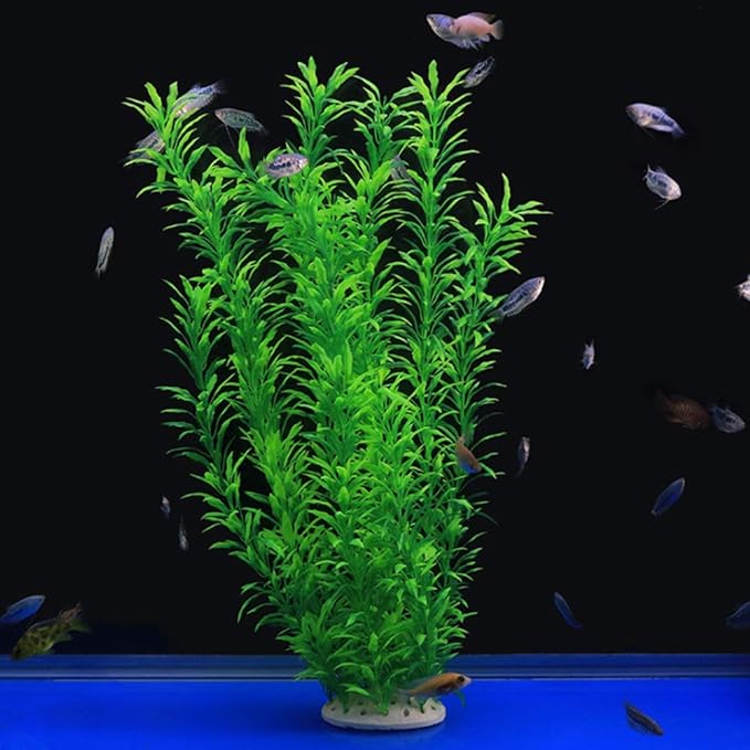 ALEGI 1 Pcs Large Aquarium Plants Artificial Plastic Plants Decoration Ornaments Safe for All Fish 21" Tall (Green) ALEGIAquarium