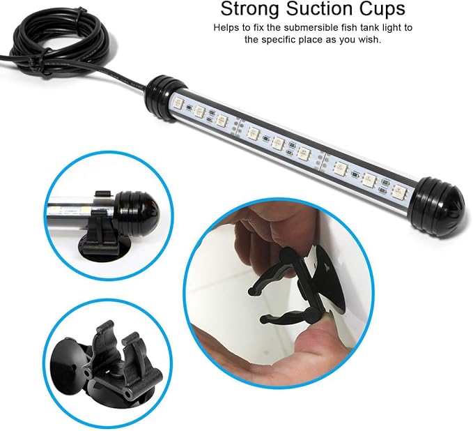 MQ 36 in Submersible LED Aquarium Light, 13W Color Changing Fish Tank Light with Remote Control, IP68 Crystal Glass 42 LEDs Lights Bar, for Fish Tank 38-45 inch MQ