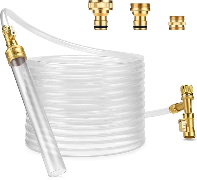 GADFISH Gravel Vacuum for Aquarium Water Changer Fish Tank Cleaning Tools, Siphon Universal Quick Pump Aquarium Water Changing (30ft) GADFISH