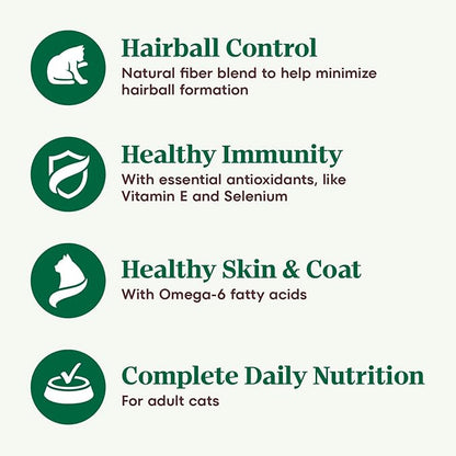 NUTRO WHOLESOME ESSENTIALS Adult Hairball Control Natural Dry Cat Food Farm-Raised Chicken & Brown Rice Recipe, 14 lb. Bag - PAWPICO