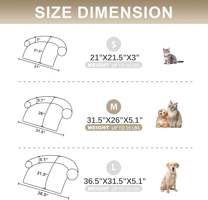 Tinaco Luxurious Calming Dogs/Cats Bed Mats, Washable Removable Couch Cover, Plush Long Fur Mat for Pets, Waterproof Lining, Perfect for Small, Medium and Large Dogs and Cats (Gradient Brown, M) - PAWPICO