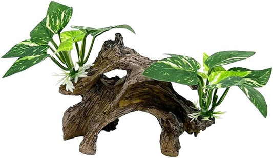 Smoothedo-Pets Fish Tank Decorations Aquarium Decor Ornaments Betta Silk Leaf pad Hammock Artifical Driftwood Cave Goldfish Bowl Accessories (Type-A) EnvironmentFriendlyArtificialPlasticPlantAquariumDecoration