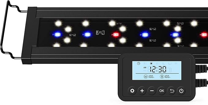 NICREW SkyLED Plus Aquarium Plant Light, Freshwater Fish Tank Light with Ramp Up and Dim Down, Spectrum Adjustable and Lighting Schedule Programmable with Controller, 36-48 Inches, 36 Watts NICREW