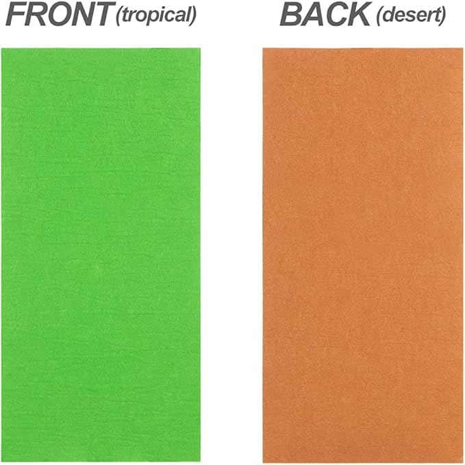 REPTI ZOO Reversible Reptile Carpet Pack of 2PCS, Terrarium Substrate Bedding Liner (17 in X 35 in) for 10/20/30/40 Gallon Tanks, Both Sides Usable Reptile Floor Mat REPTIZOO