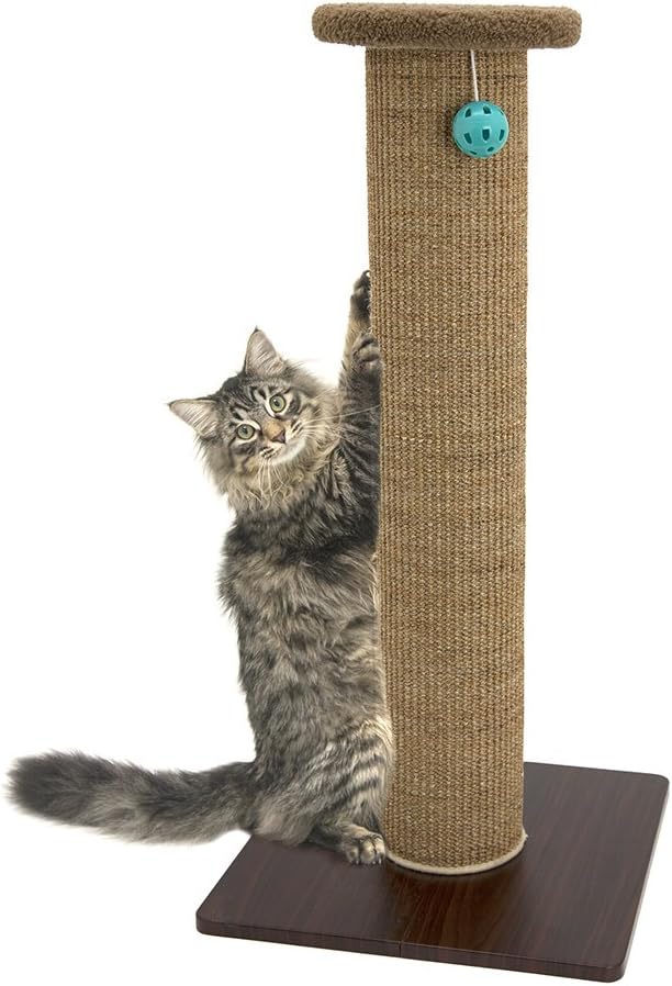 Kitty City Sisal Post Scratcher, Sisal Post (Brown) - PAWPICO