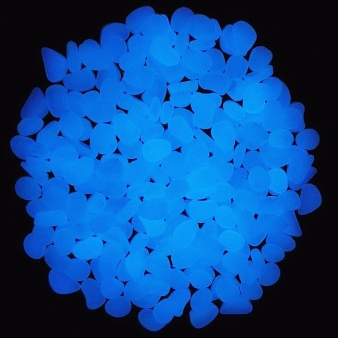 Oubest Fish Tank Rocks Glow Blue/Glow in The Dark Pebbles for Garden/Fish Tank/Aquarium/Plant Pots/Bonsai Walkway/Driveway 100pcs Outbest