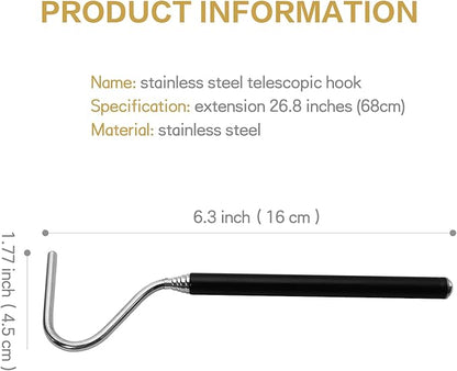 CONSIO Retractable Reptile Hook, Portable Mini Snake Hook Collapsible Stainless Steel Snake Tool, and Snake & Reptile Hook Retractable Catching Snake Handling Tool CONSIO