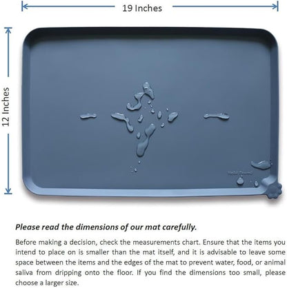 Hoki Found -Waterproof Pet Feeding Mats with High Lips - Multiple Size and Colors for Dogs, Cats & Others-G - PAWPICO