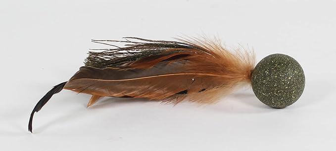 Penn-Plax Cat-Life Compressed Catnip Birdie with Peacock Feathers – Natural Cat Toy – 1 Count - PAWPICO