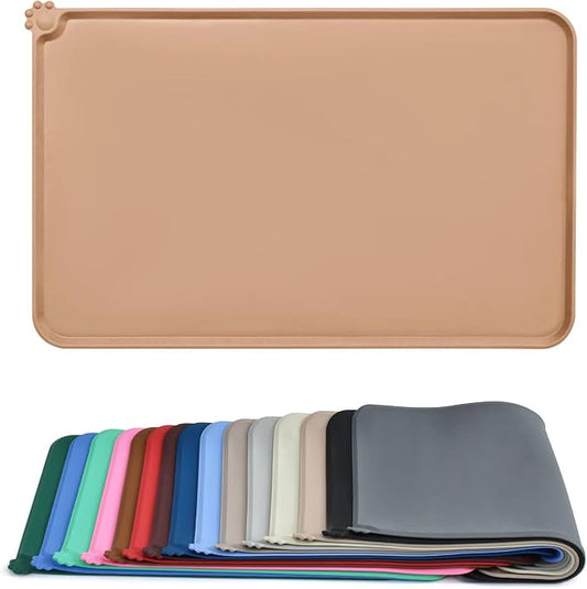 AUDWUD Silicone Waterproof Dog Cat Pet Feeding Mats,Anti Slip Pet Bowl Mats,Pet Feeding Mat,21" x 15" - PAWPICO