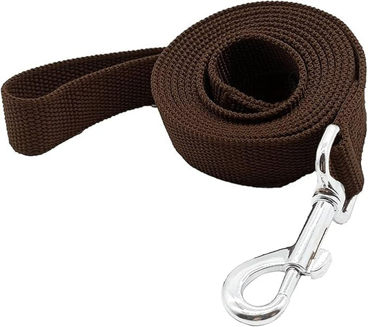 Nylon Dog Training Leash, Traction Rope, 4Ft /5 Foot /6 Feet Long, 5/8 inch 3/4 Inch 1 Inch Wide, for Small and Medium Dogs (5/8'' x 6 FT, Brown) TAIDA