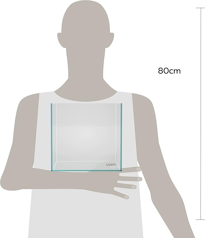 LANDEN 20C Gallon Cube Rimless Low Iron Clear Aquarium Tank, All Glass Aquarium,Small Betta Fish Tank,W7.8×D7.8×H7.8 in(20x20x20cm) 5mm Thickness with Nano Foam Leveling Mat Landen