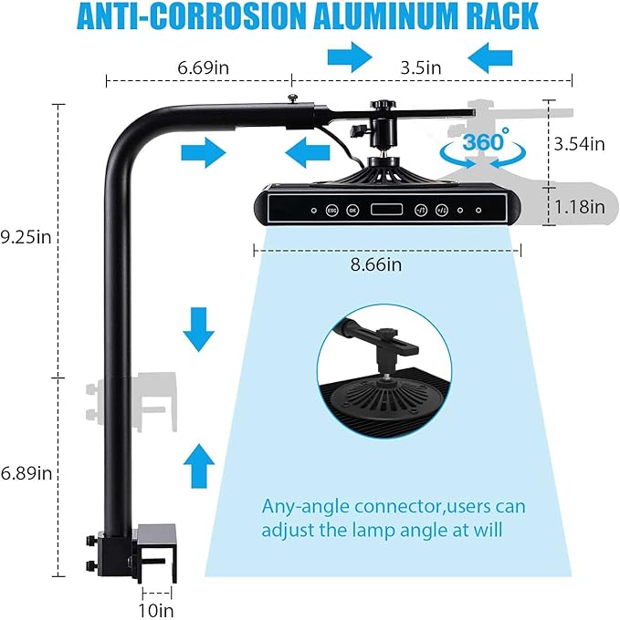 Aquarium Lights-100 watt 5 Channels Sunrise Sunset Moonlight Reef Lights for Coral SPS LPS Saltwater Tank(Black) HIPARGERO