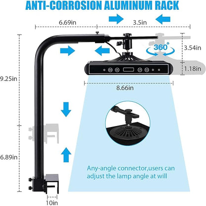 Aquarium Lights-100 watt 5 Channels Sunrise Sunset Moonlight Reef Lights for Coral SPS LPS Saltwater Tank(Black) HIPARGERO