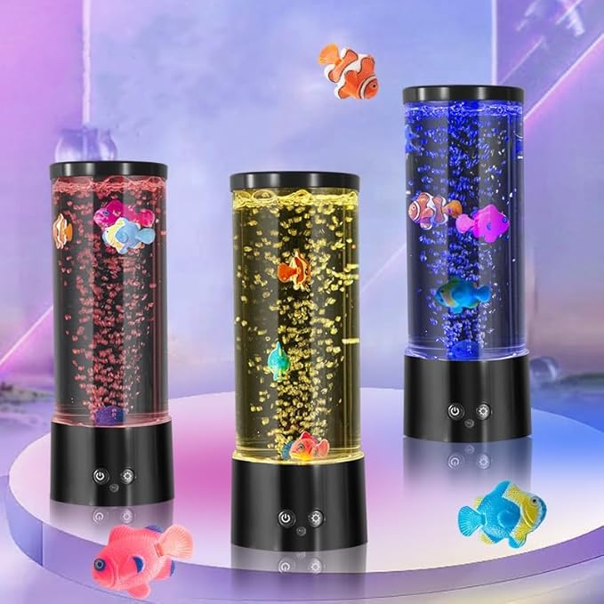 Table Lamp Bubble Fish Lamp Gift for Kids Men Women Home Decoration for Room Mood Night Light for Relaxing… ORDERSOON