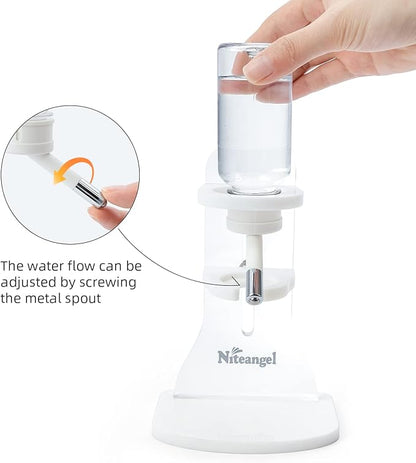 Niteangel Water Bottle with Stand for Syrian Dwarf Hamsters Gerbils Mice Rats Degus Small pet (Transparent) Niteangel