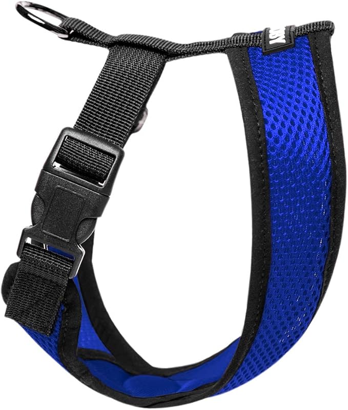 Gooby Comfort X Head In Harness - Blue, Medium - No Pull Small Dog Harness, Patented Choke-Free X Frame - Perfect on the Go Dog Harness for Medium Dogs No Pull or Small Dogs for Indoor and Outdoor Use Gooby