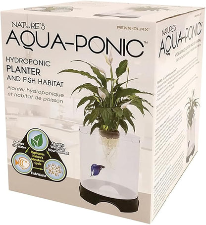 Penn-Plax Aquaponic Planter and Aquarium for Betta Fish | Tank Promotes Healthy Hydroponic Environment for Plants and Fish Penn-Plax