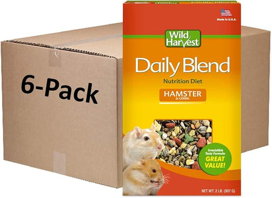 Wild Harvest Daily Blend Nutrition Diet Hamster and Gerbil 2 Pounds (Pack of 6) Wild+Harvest