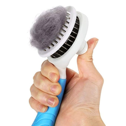 Cat Self Cleaning Slicker Brush, Pets Skin Friendly Cat Brush for Dogs Cats Grooming Brush Tool Easy to Remove Loose Undercoat, Mats Tangled Hair Slicker Massage Cats Dogs Brush - Upgraded - PAWPICO