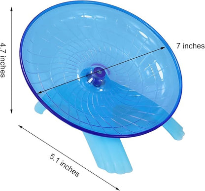 Hamster Flying Saucer Silent Running Exercise Wheel for Gerbil Rat Mouse Hedgehog Small Animals (Blue) Wontee
