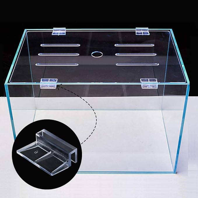 OIIKI 6 PCS Aquarium Glass Cover Clip, Clear Acrylic Support Holder, Aquarium Lid Clips Clamps, for Aquarium Fish Tank (6mm) OIIKI