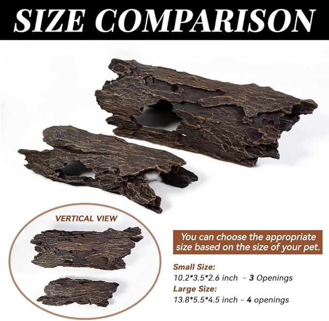 Fish Tank Decorations - Large Aquarium Decorations Air Bubbler Tree Fish House for Betta Hideout Caves Buddha Decor Temple Ruins Arched Betta Fish Accessories Reptile House Shelter Decor (Wood A-L) PTFJZ