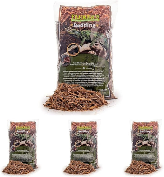 Fluker's Premium Tropical Cypress Bedding for Reptiles, 5 QT (Pack of 4) Flukers